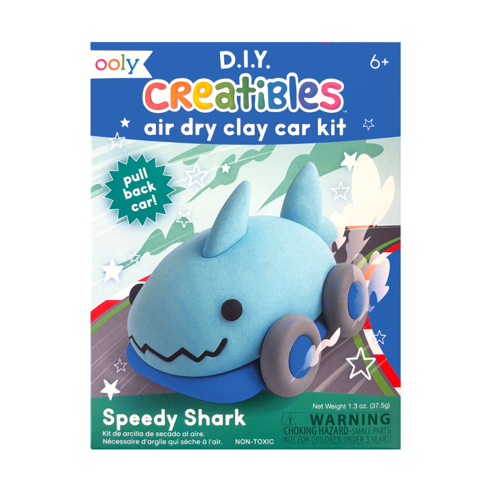 OOLY Creatibles Mini Air Dry Clay Car Kit in Speedy Shark, shark-themed air dry clay pull-back car kit – image 8 of 9