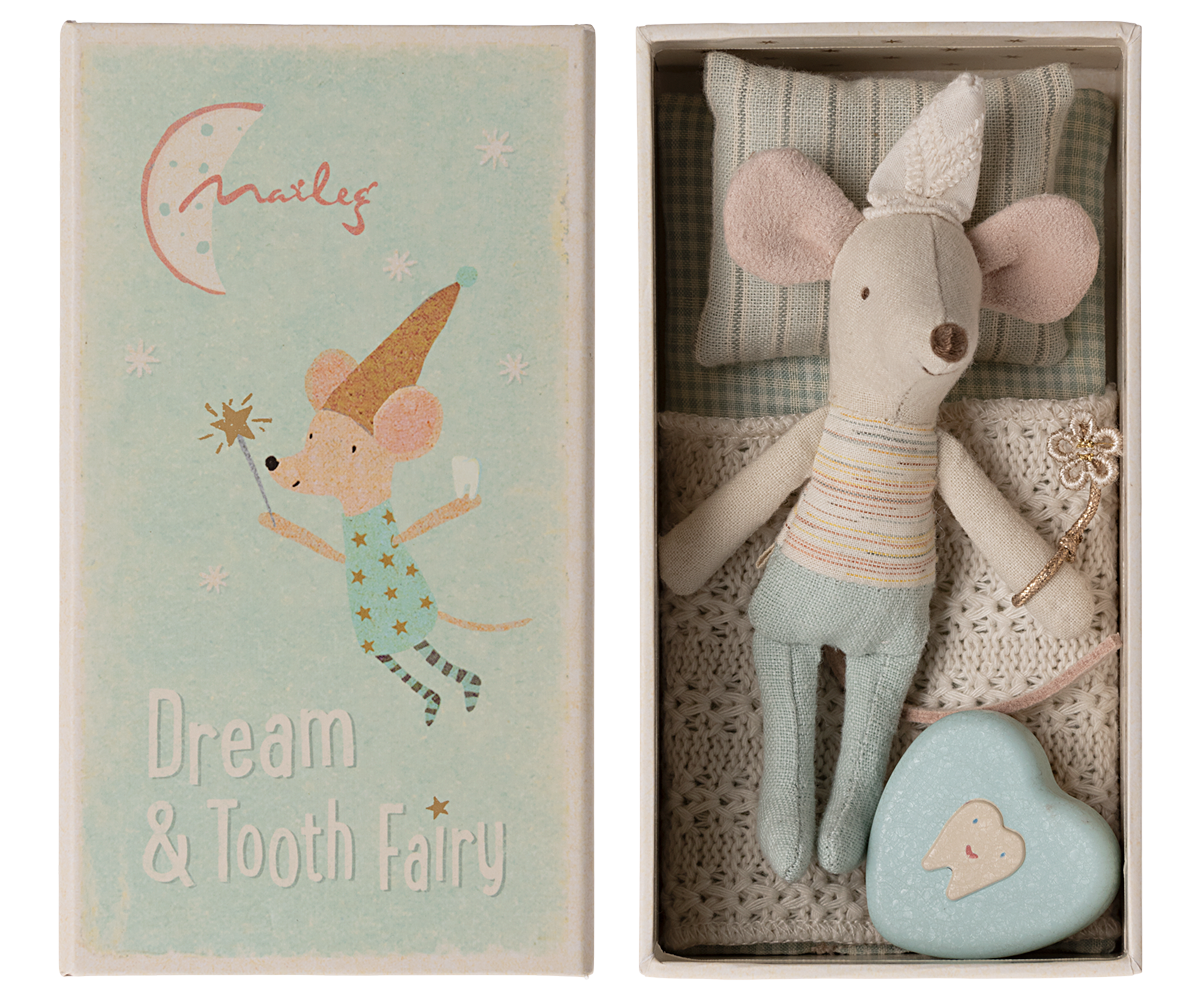 Tooth Fairy Mouse, Little Brother in Match Box – Maileg
