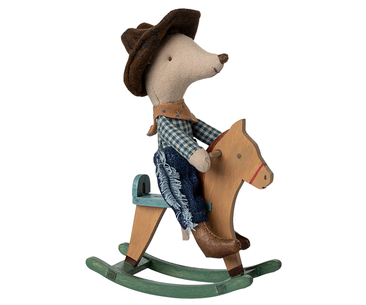 Cowboy Mouse on Rocking Horse, Little Brother side