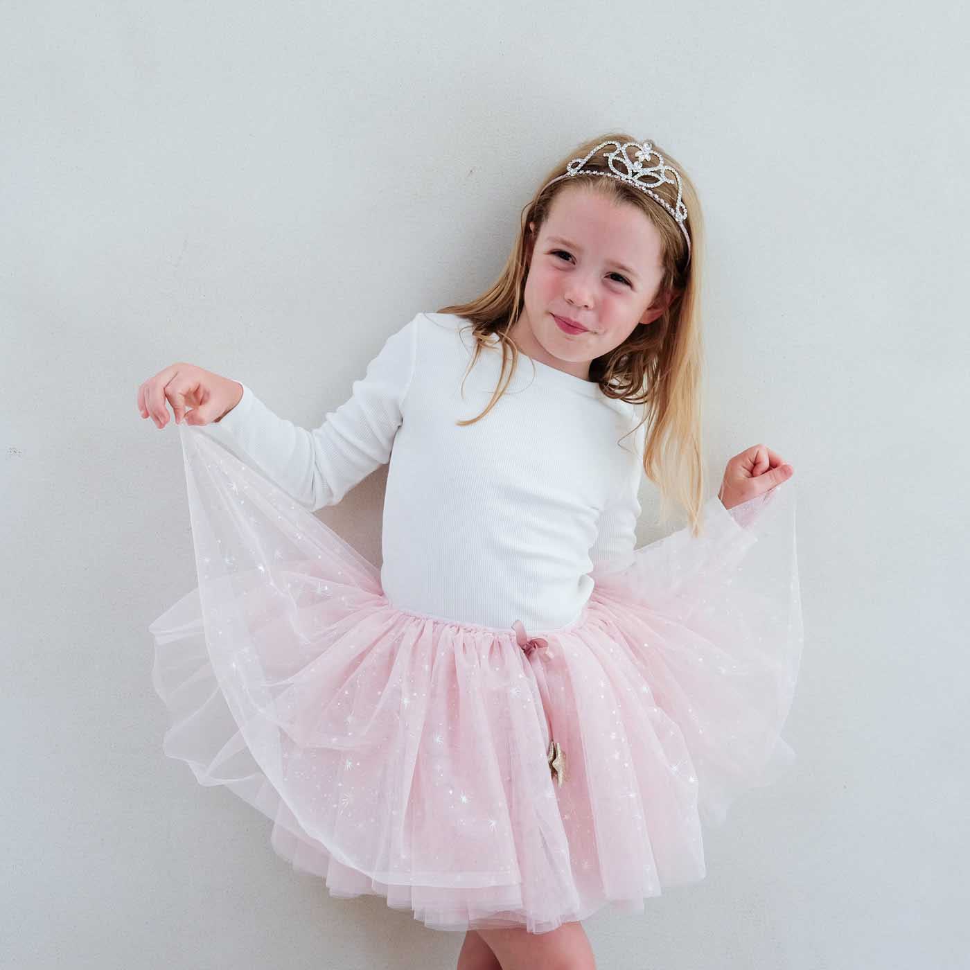 Shimmer princess tutu worn with matching princess set