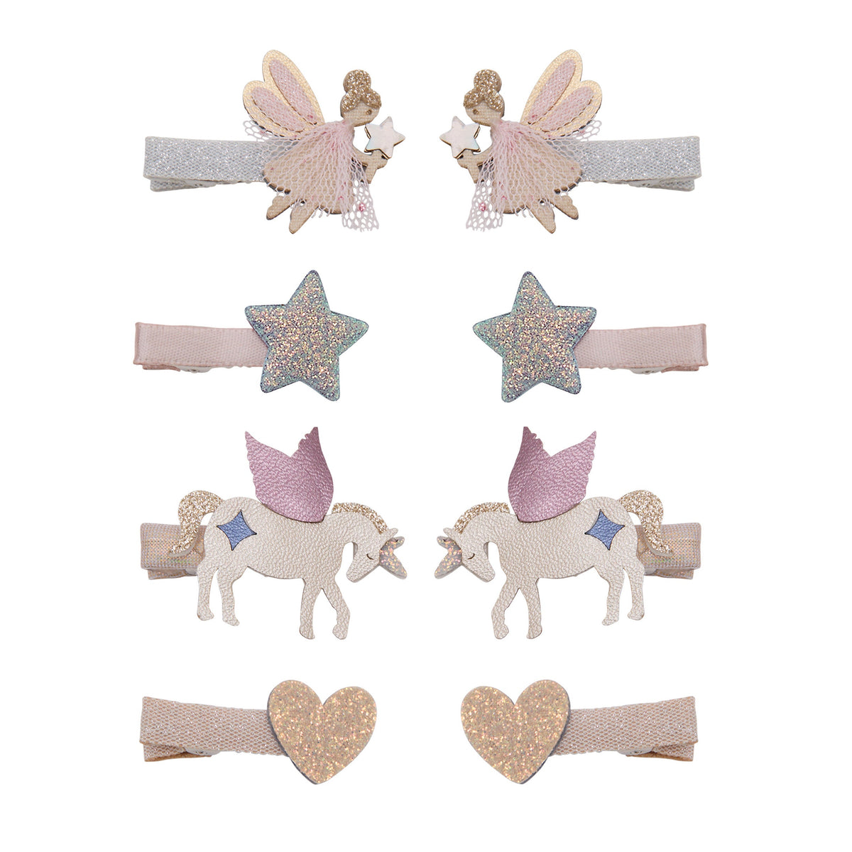 Dreamy Fairy Salon Hair Clips - set of 8 fairy, star, unicorn and heart hair clips