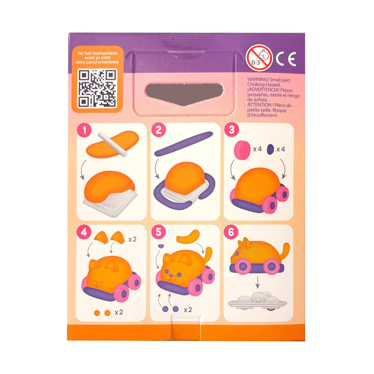 OOLY Creatibles Mini Air Dry Clay Car Kit in Turbo Tabby, cat-themed air dry clay pull-back car kit – image 7 of 7
