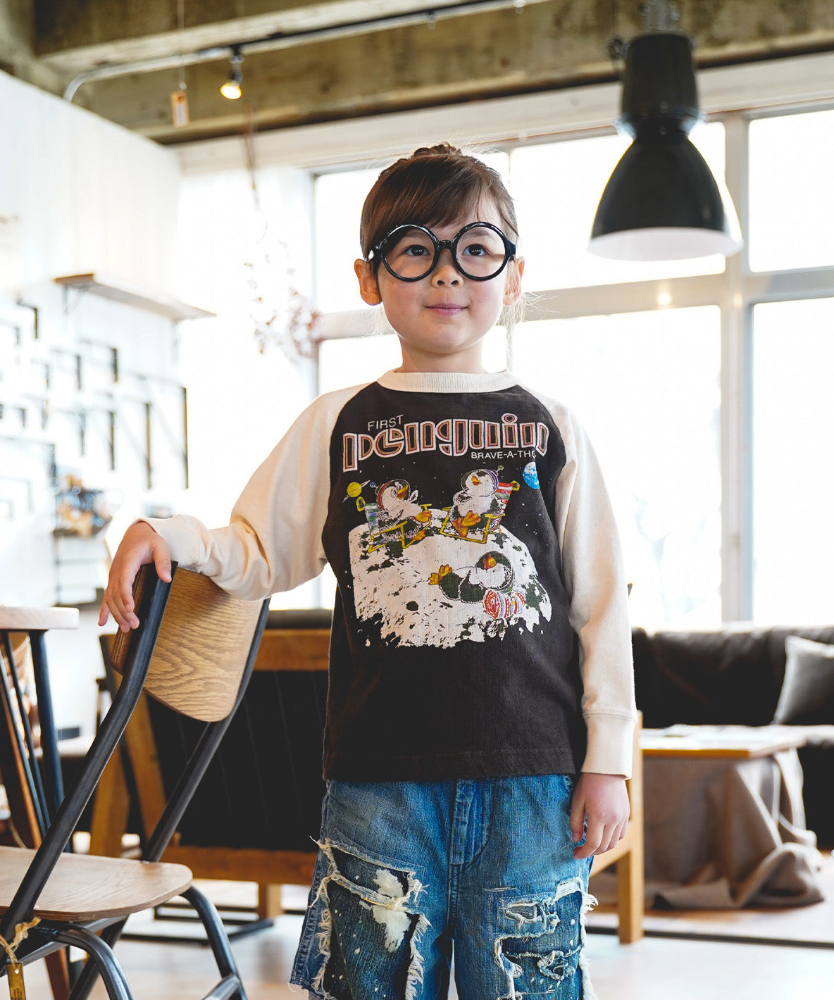 Cotton Jersey PENGUIN L/S Tee – DENIM DUNGAREE