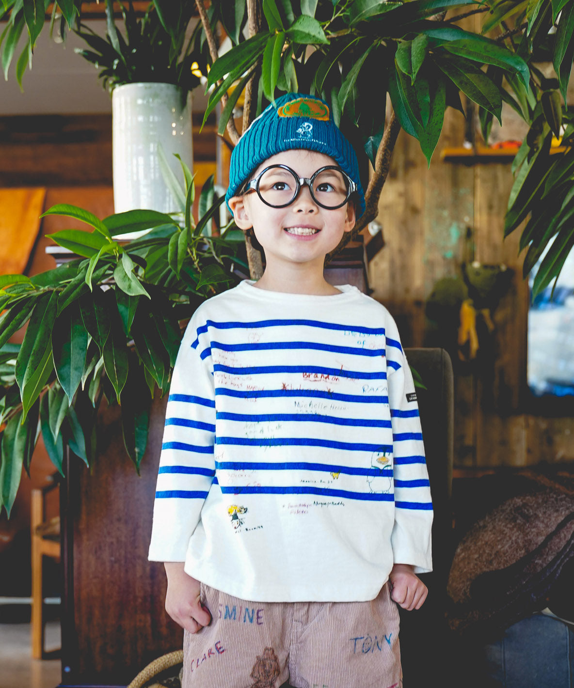 Cotton Jersey Striped Scribble L/S Tee – DENIM DUNGAREE