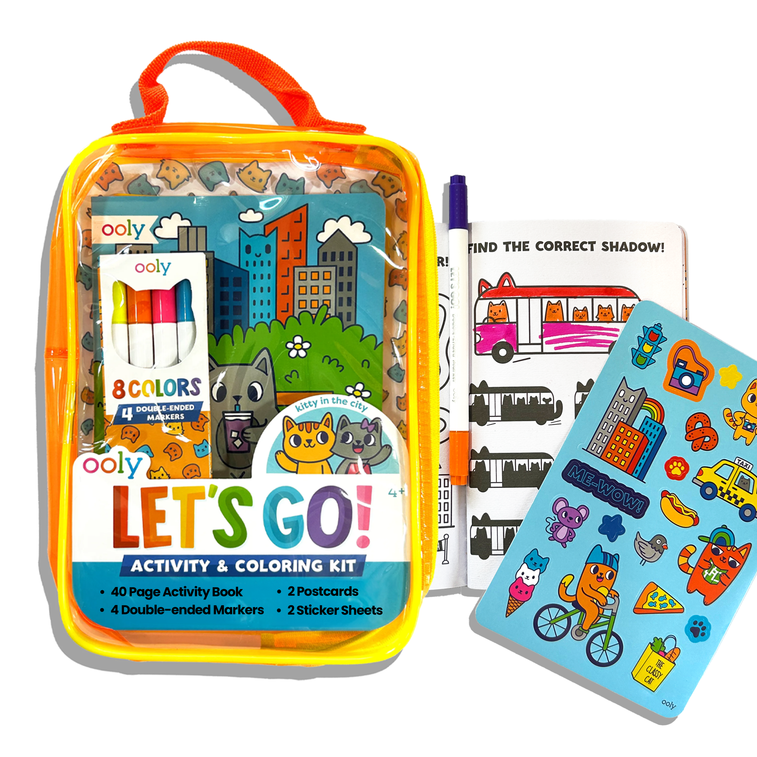 Let's Go! Activity & Coloring Kit - Kitty In The City
