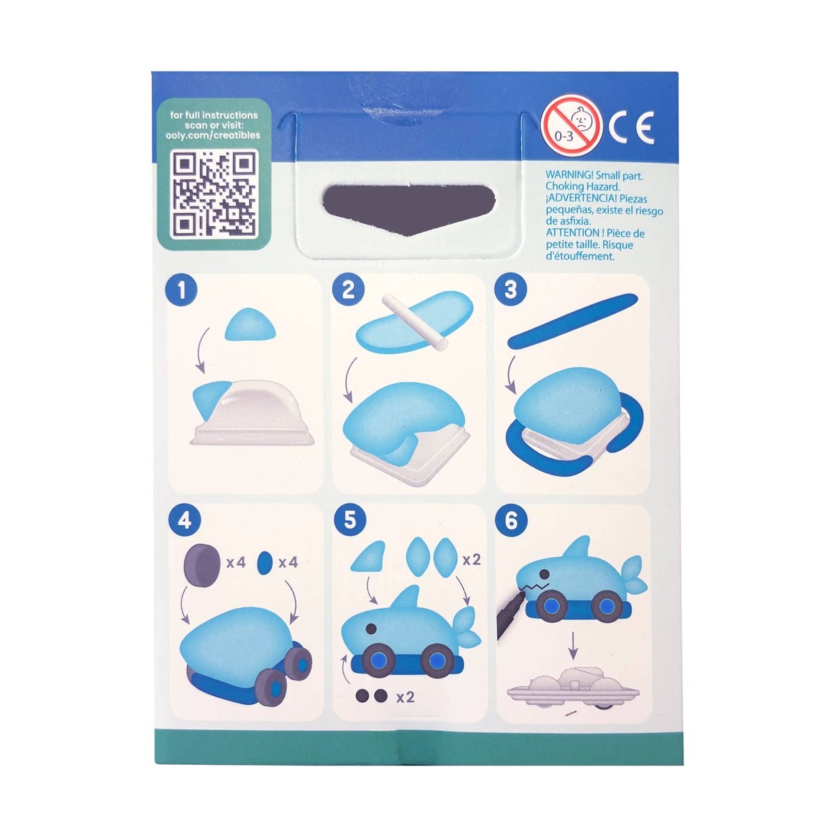 OOLY Creatibles Mini Air Dry Clay Car Kit in Speedy Shark, shark-themed air dry clay pull-back car kit – image 9 of 9