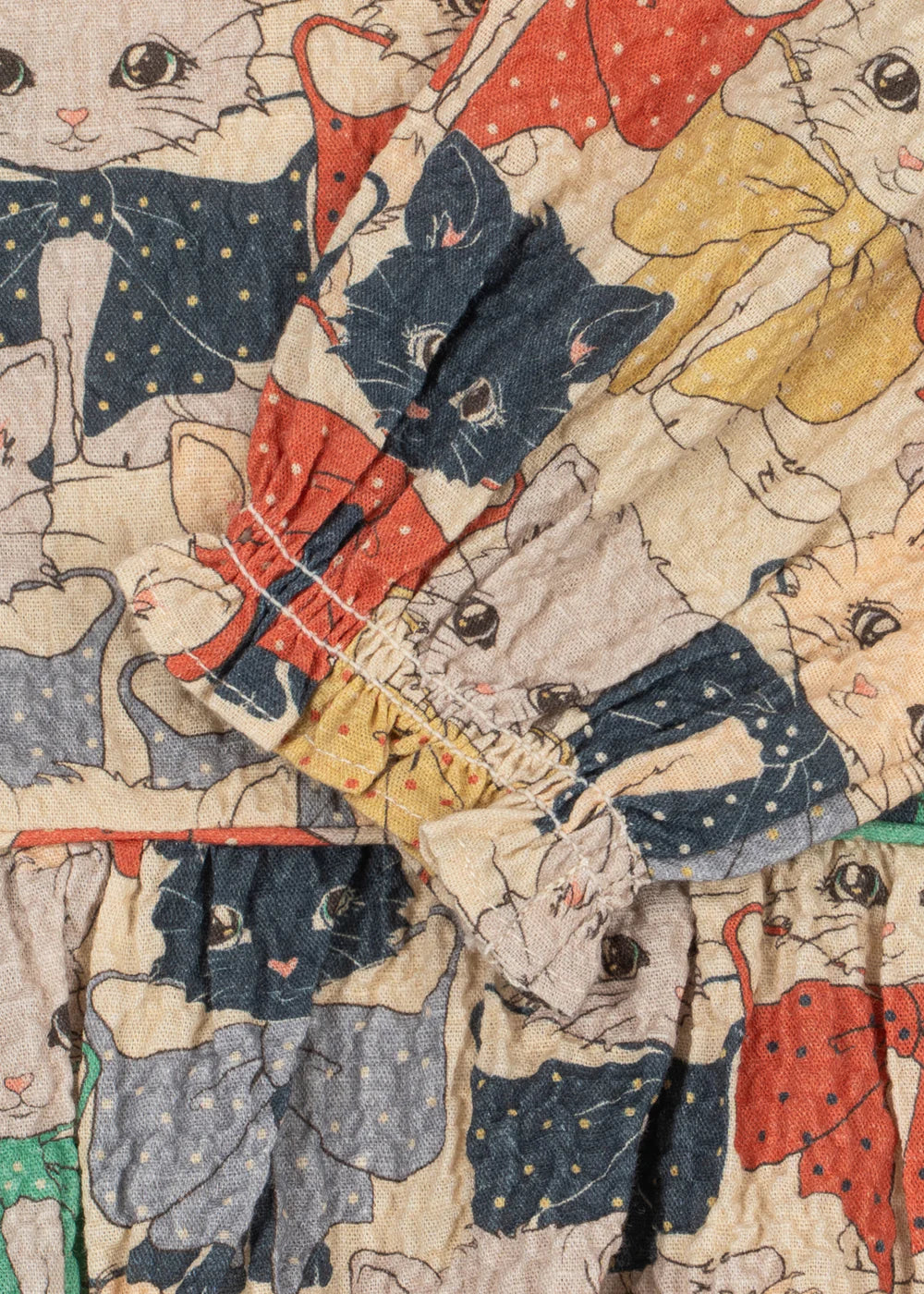 Konges Sløjd Elin LS Blouse Like Cats and Dogs fabric close-up