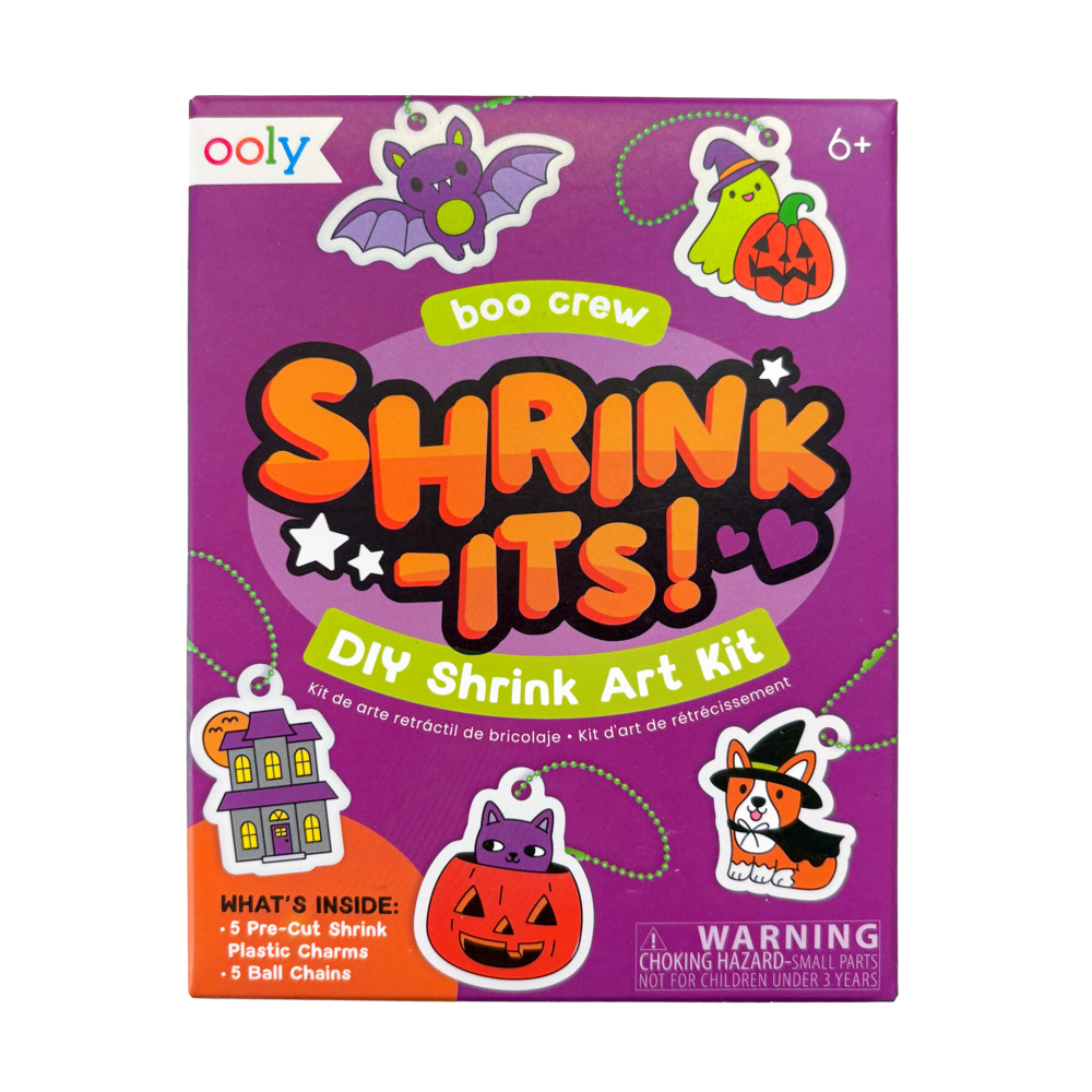 Ooly Mini Shrink-Its Shrink Art Kit Boo Crew, colored ball chains detail