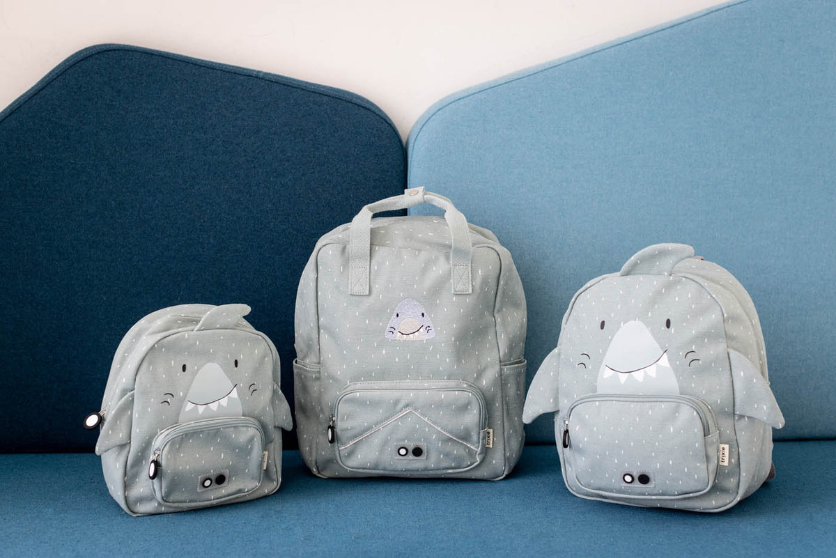 Trixie Baby Animal Backpack - Mr. Shark on child