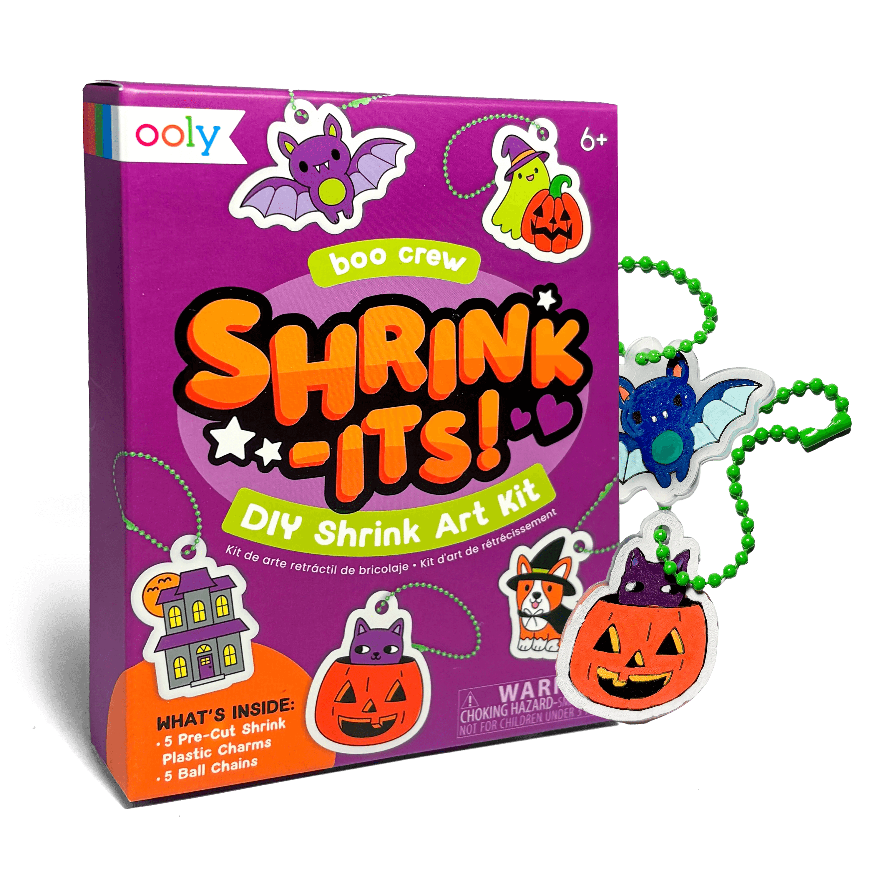 Ooly Mini Shrink-Its Shrink Art Kit Boo Crew, shown on white background