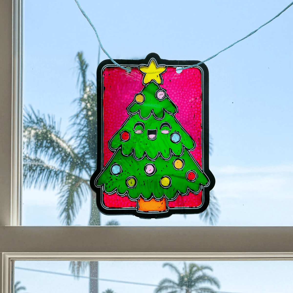 OOLY Mini Scratch & Scribble Window Banner Kit in Festive Friends, holiday scratch art window banner kit – image 2 of 6