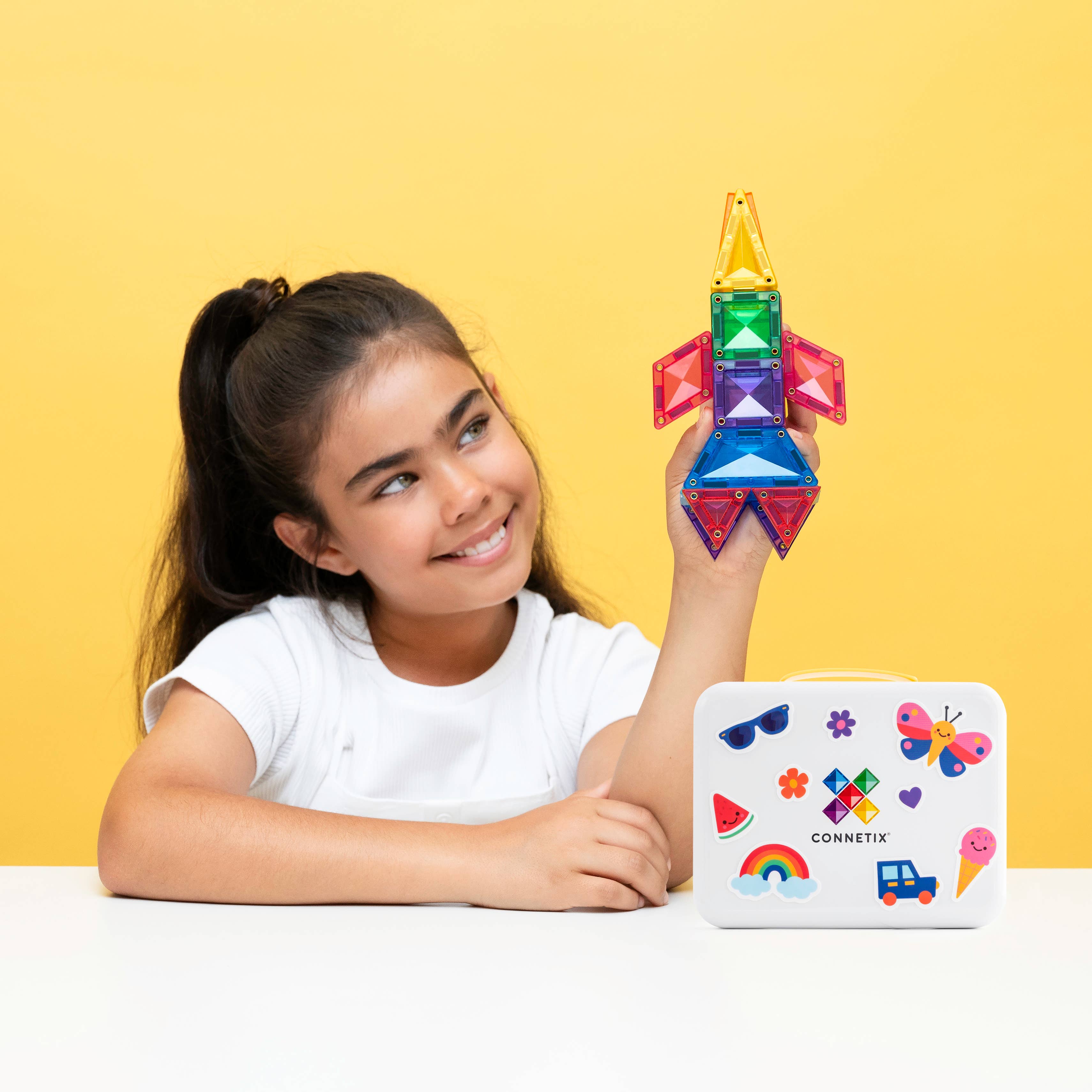 CONNETIX Magnetic Tiles Travel Mini Pack, 32 Pieces