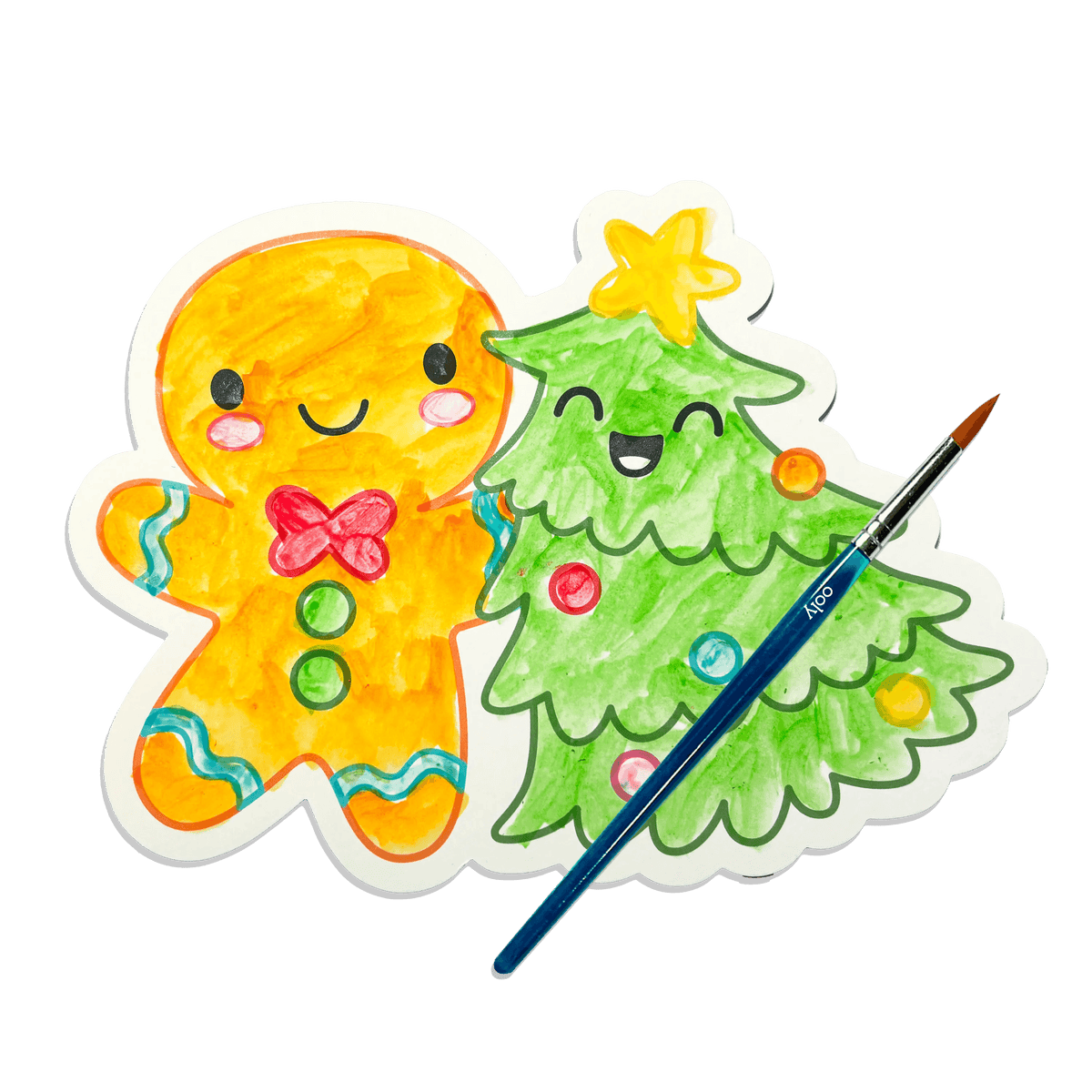 OOLY Playful Painters Watercolor Kit in Merry & Bright, holiday watercolor painting kit with 12 cards – image 3 of 7