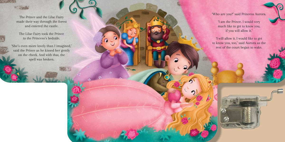 Sleeping Beauty: A Musical Book wind-up board book, Lake Press, image 5 of 6