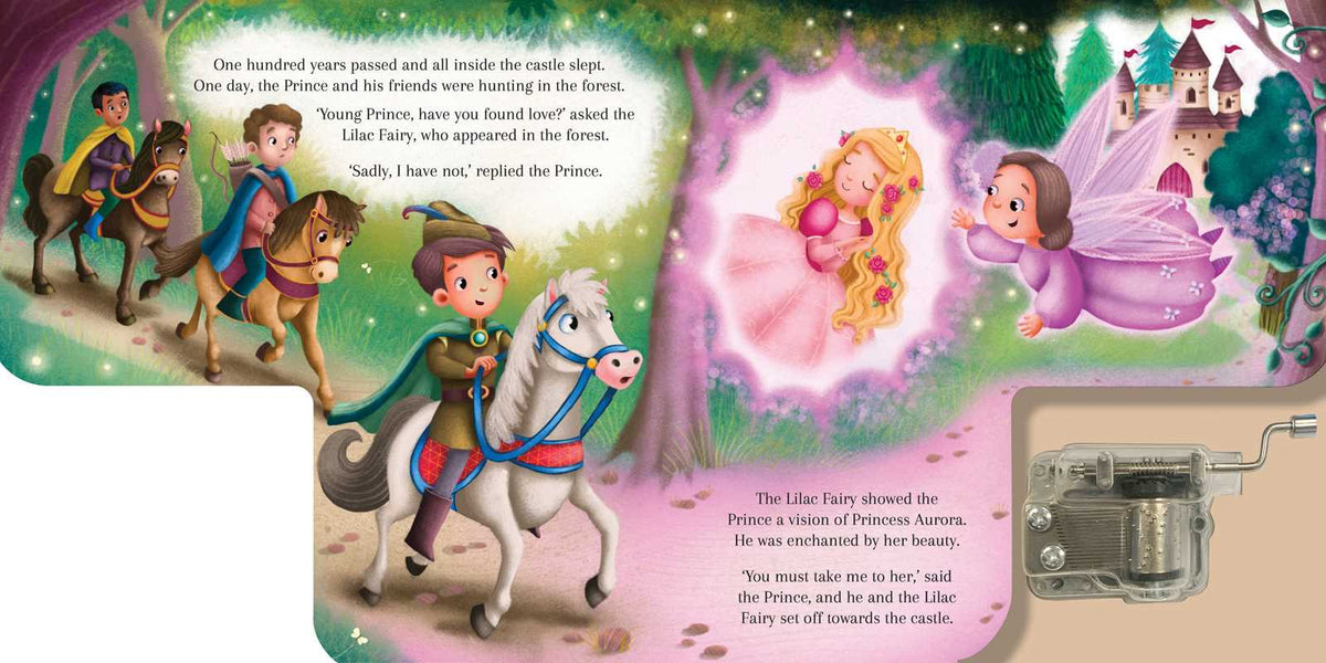 Sleeping Beauty: A Musical Book wind-up board book, Lake Press, image 4 of 6