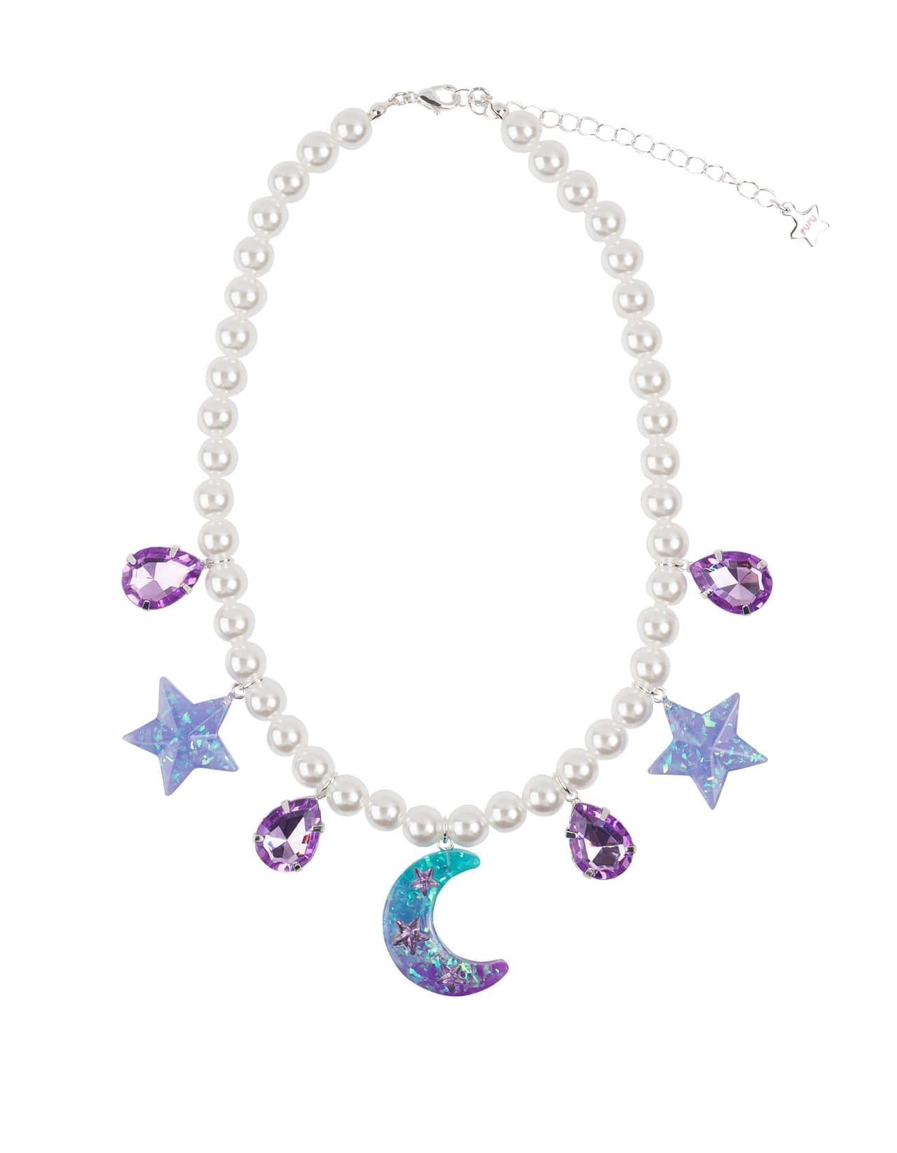 Moon and Star Glow in the Dark Statement Necklace - Rurustar