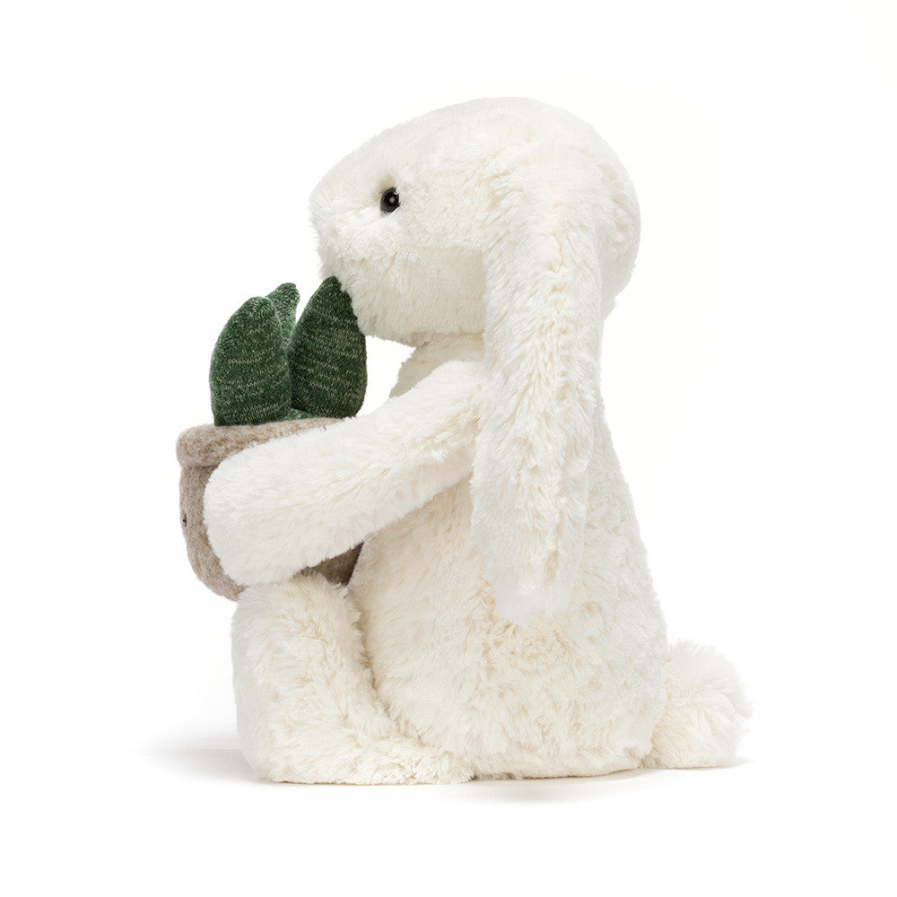 Jellycat Cream Bunny with Plant - detail 2