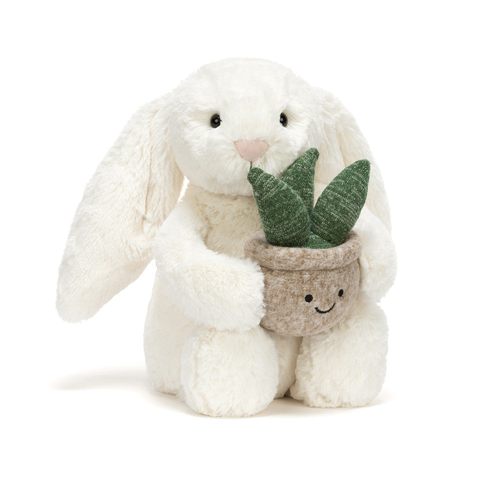 Jellycat Cream Bunny with Plant - main view