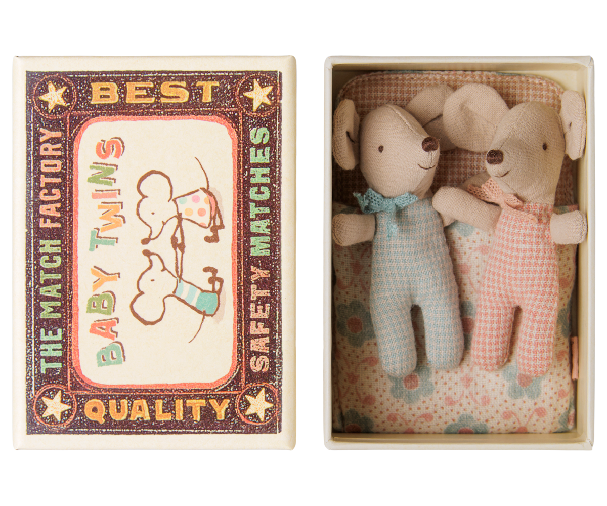 Twins, Baby Mice in Matchbox - Checker