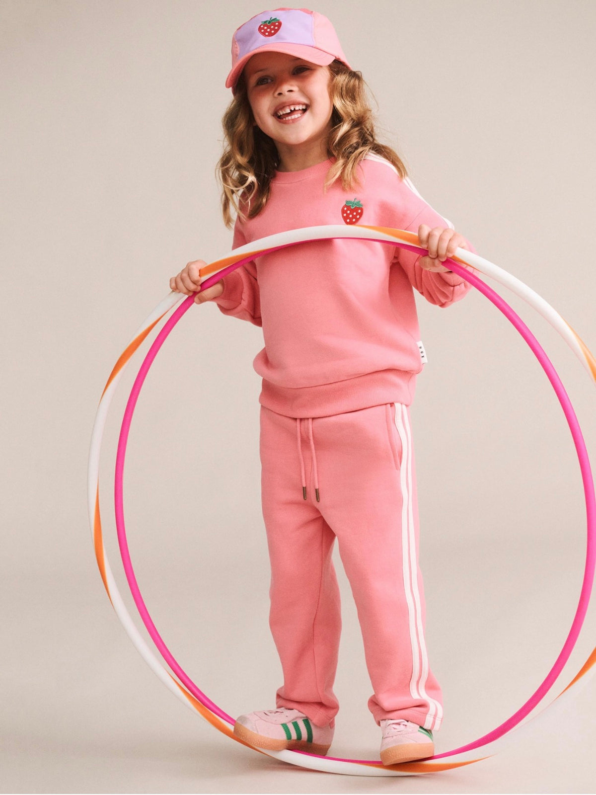 Side Stripe Trackpant – Flamingo – Huxbaby (back view)