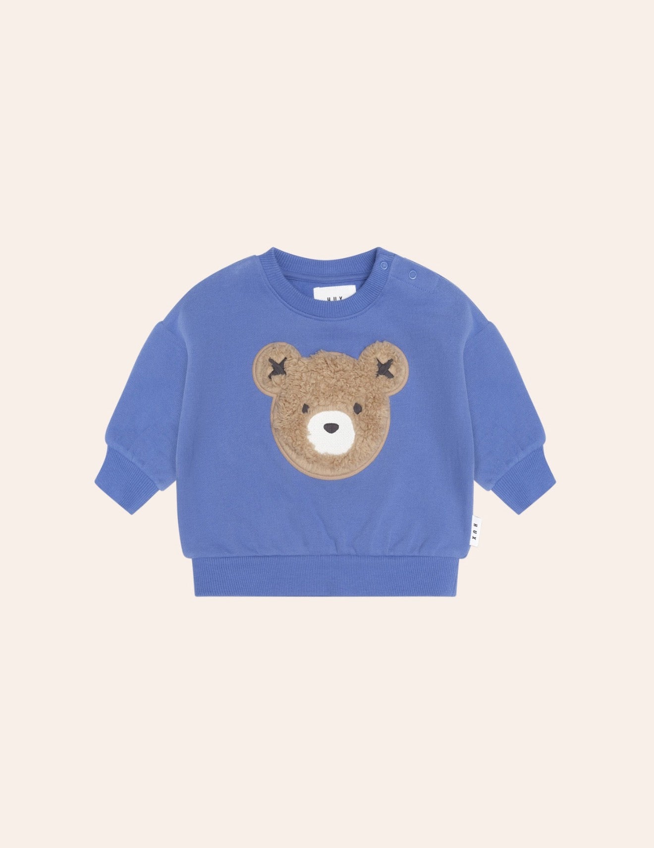 Furry Huxbear Sweatshirt – Cobalt – Huxbaby (front view)
