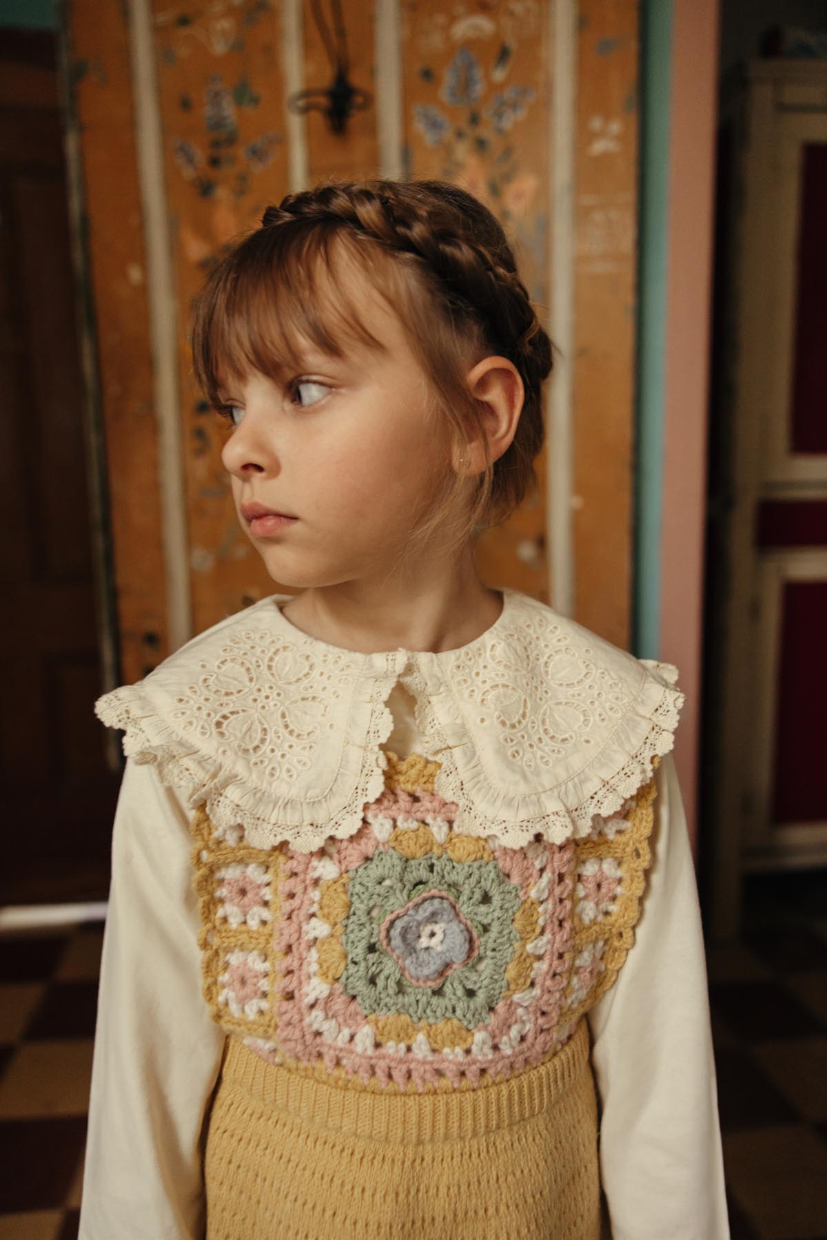 Louise Misha Anita Eyelet Collar Tee in Cream, image 3 of 4