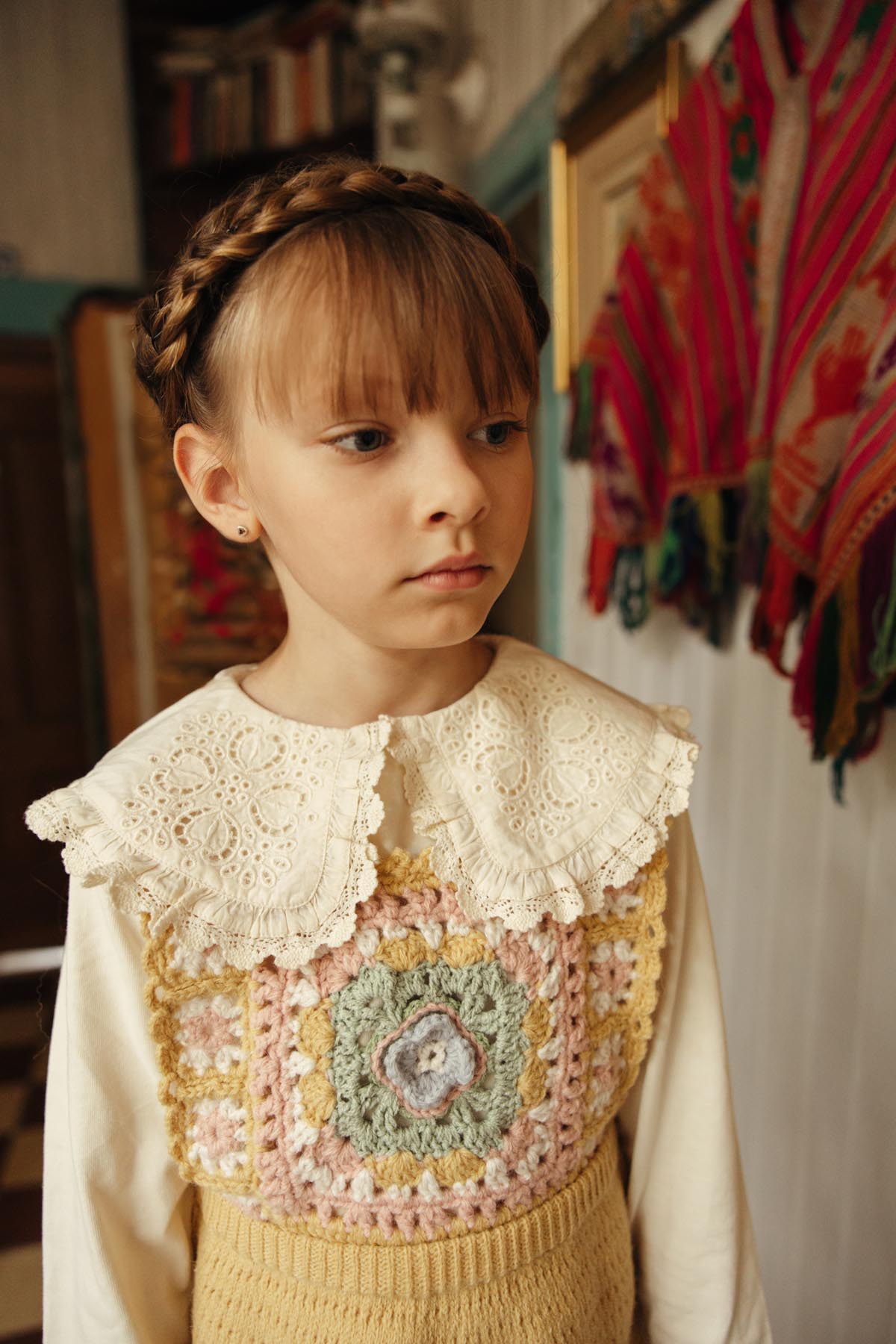 Louise Misha Anita Eyelet Collar Tee in Cream, image 4 of 4