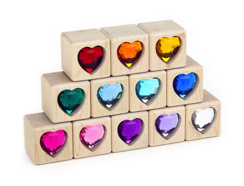 12 pc. Rainbow Hearts Gem Blocks – Everwood Friends