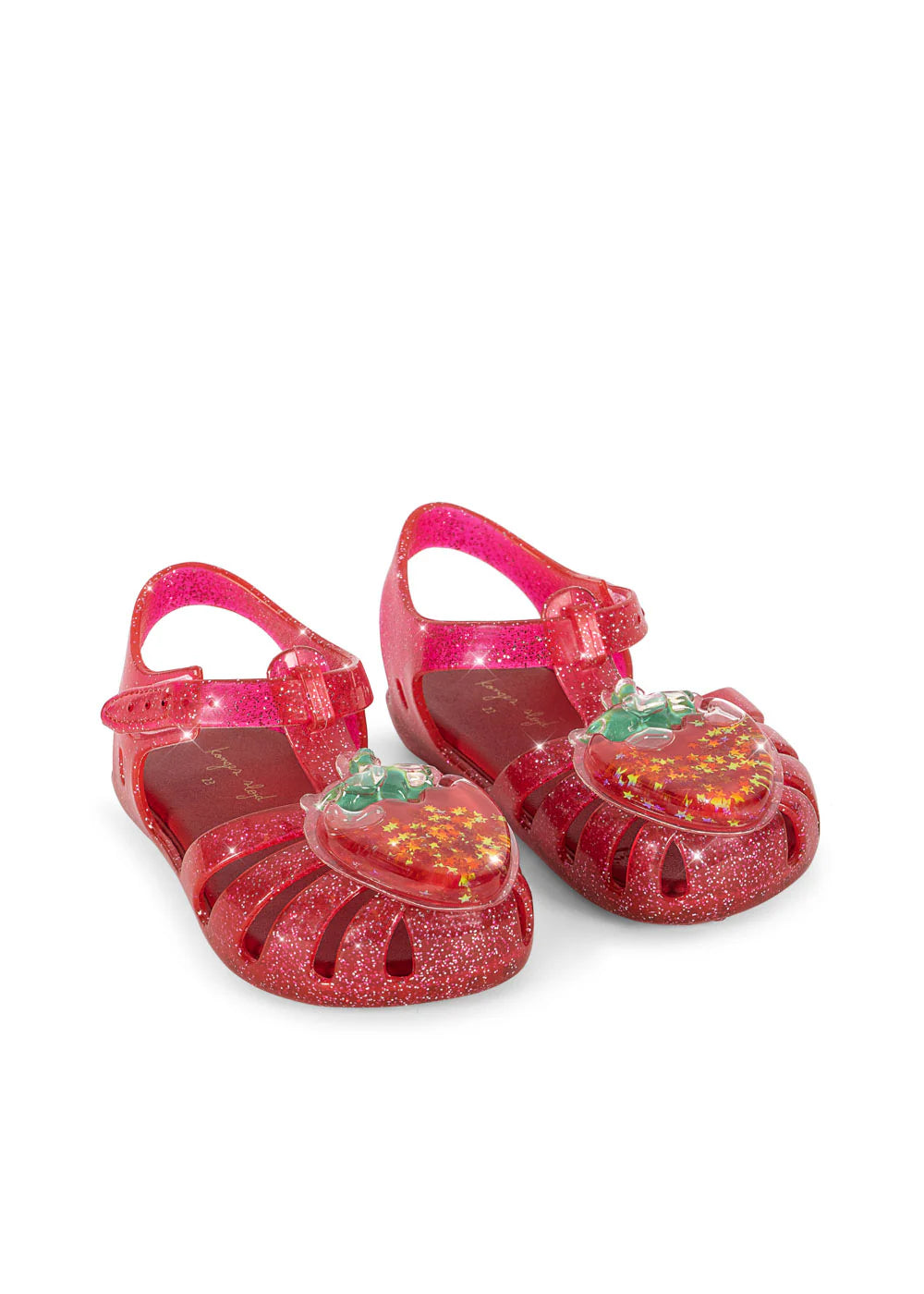 Red Lilo sandal for babies and toddlers by Konges Sløjd, lightweight summer sandal with open toe design