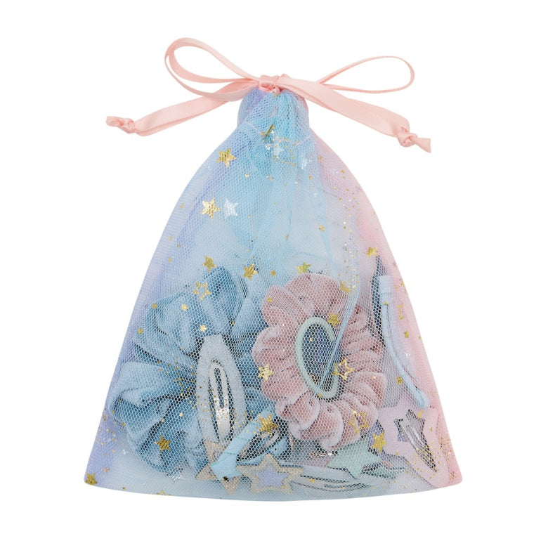 Dreamy Pastel Pouch – Mimi & Lula tulle gift pouch with pastel hair accessories