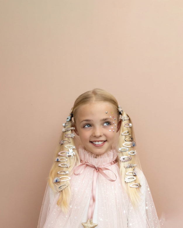 Pink Gem & Pearl Stick On Earrings by Mimi & Lula with pink gems and pearl details