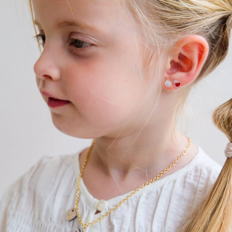 Kittybow Stick On Earrings by Mimi & Lula with playful kitten motifs