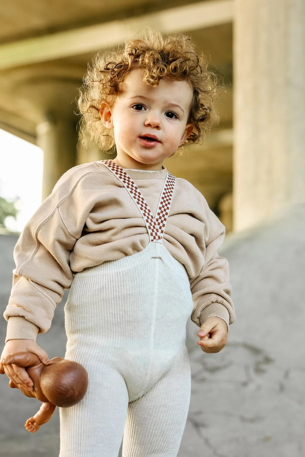 Silly Silas Footless Cream Blend Checked