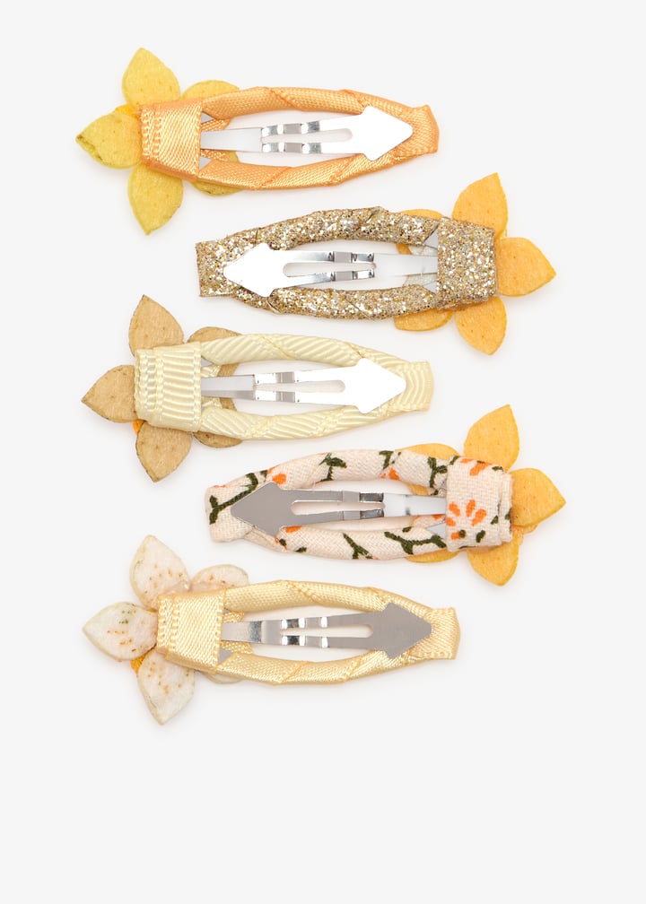 Mimi and Lula daffodil flower mini hair clips set