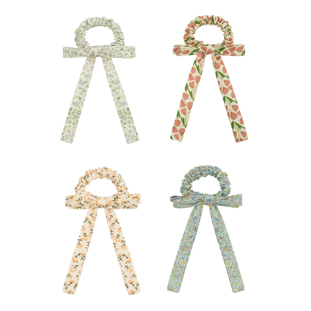 Mimi and Lula floral bow scrunchies set for girls