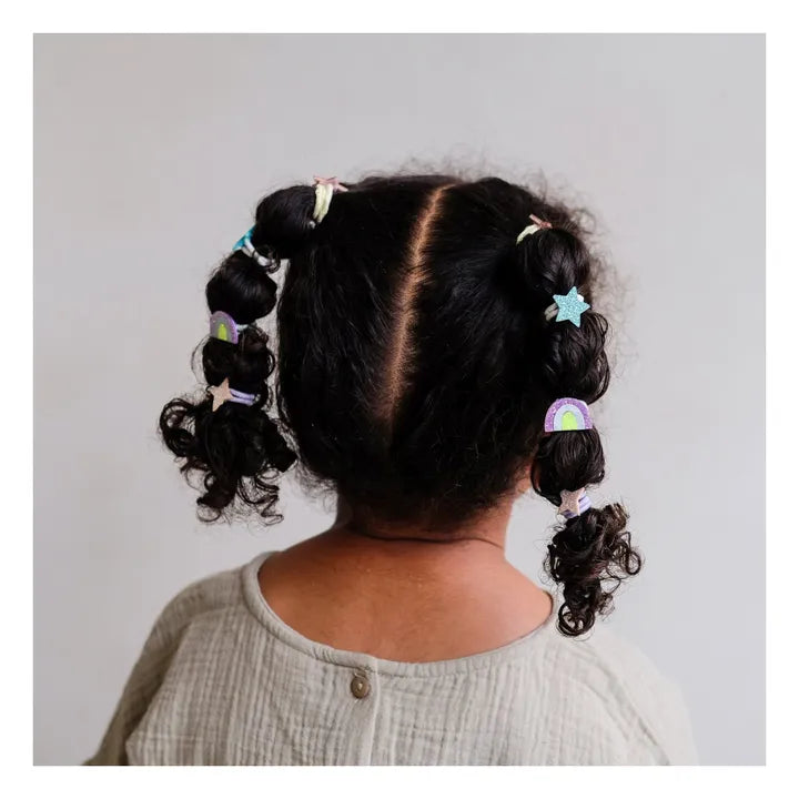 Mimi & Lula kids hair scrunchies worn in braided hairstyle