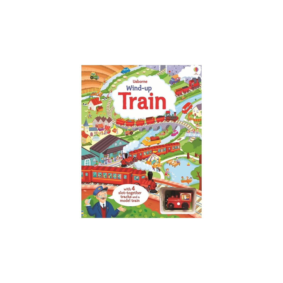 Usborne wind up train book with slot together tracks