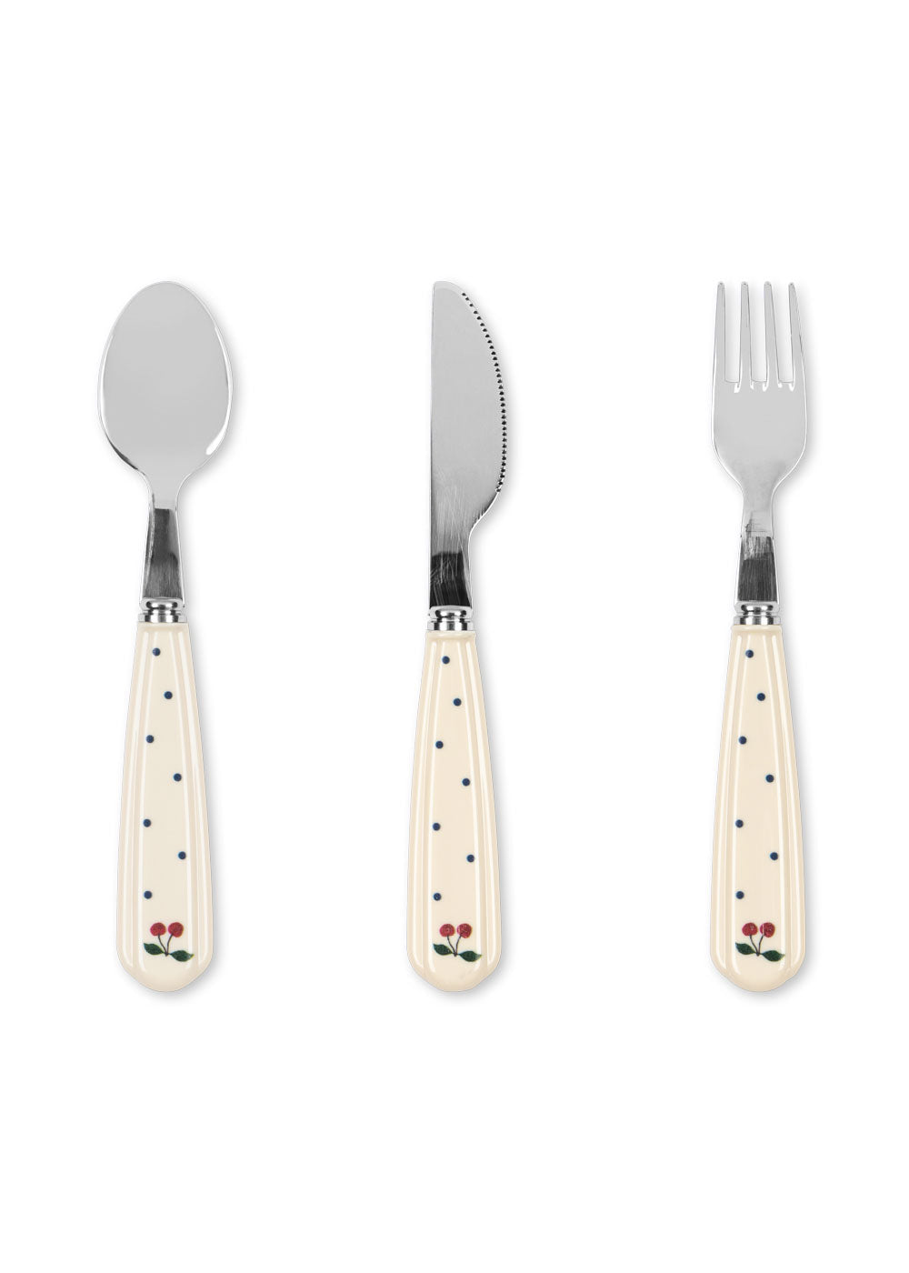 Konges Sløjd navy dot kids cutlery set fork spoon