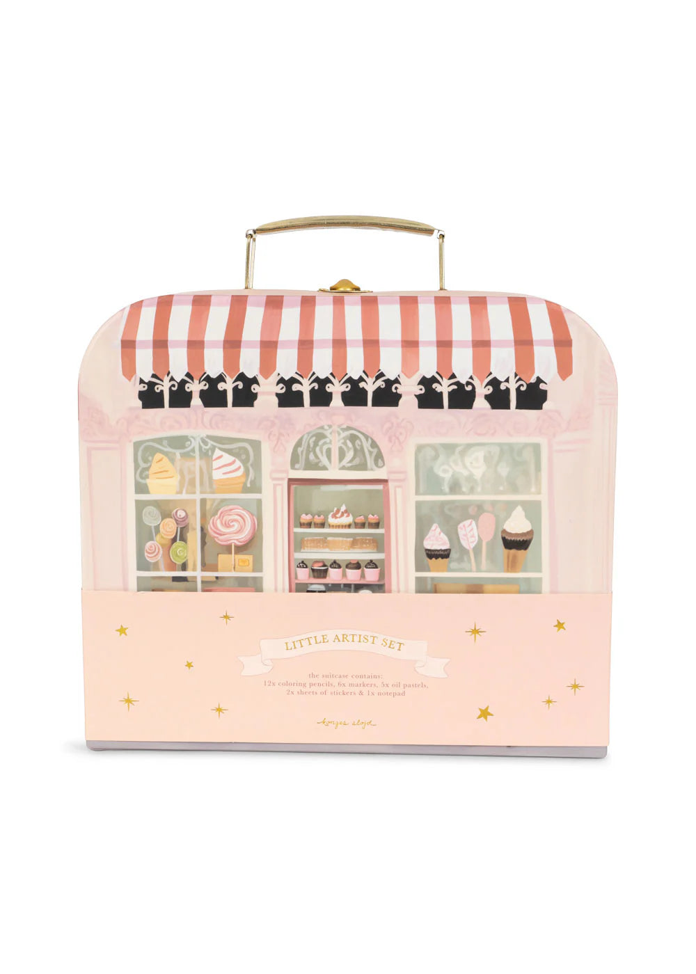 Konges Sløjd Little Artist Set pink kids art kit in suitcase box