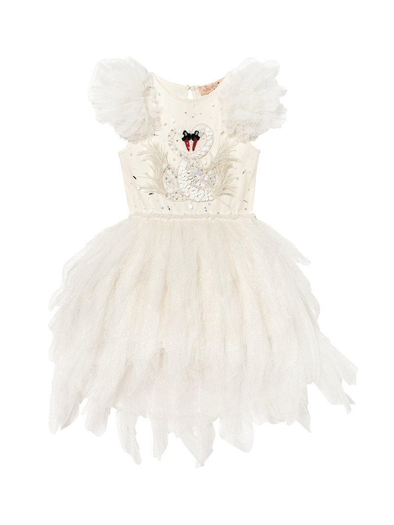Tutu du Monde Swan Lake dress for girls with layered tulle skirt