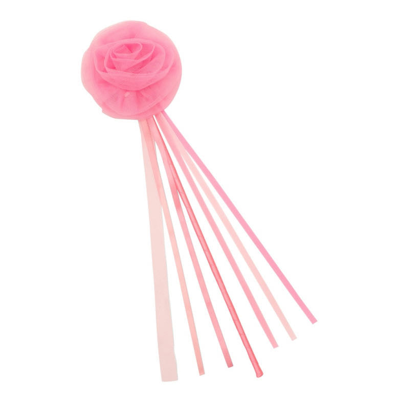 Pink ruffle flower wand