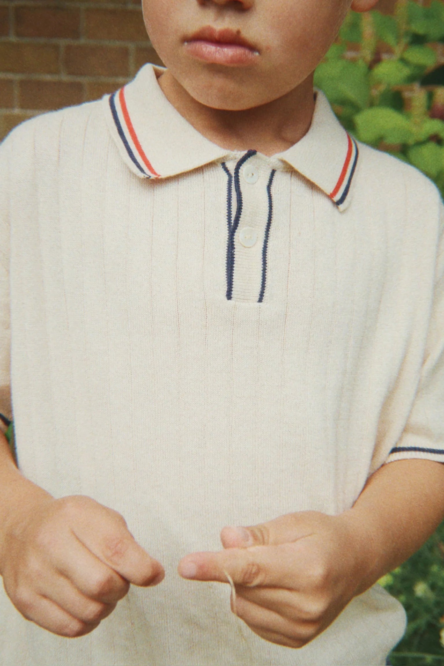 Mio Knit Polo gots — front view – Konges Sløjd