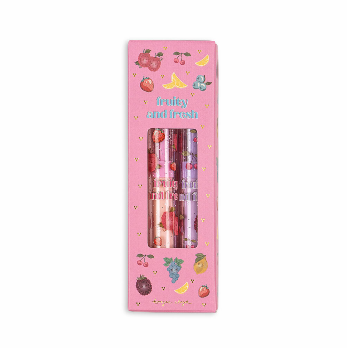 Konges Sløjd scented erasers 2-pack for kids in pink packaging