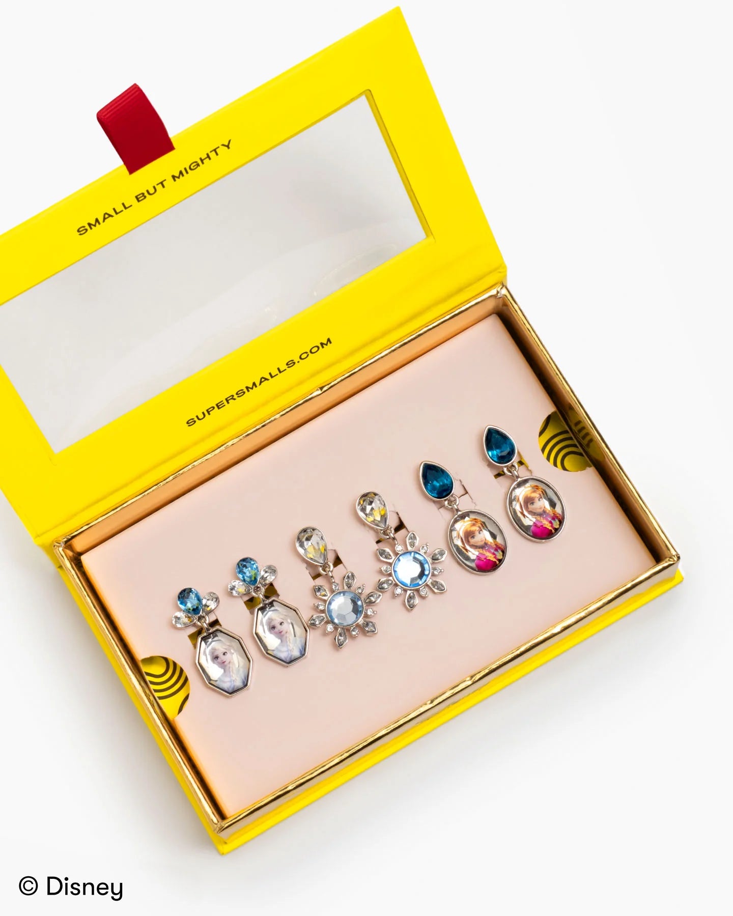 Disney Frozen Earring Set for kids with colorful Disney-inspired earrings in yellow gift box