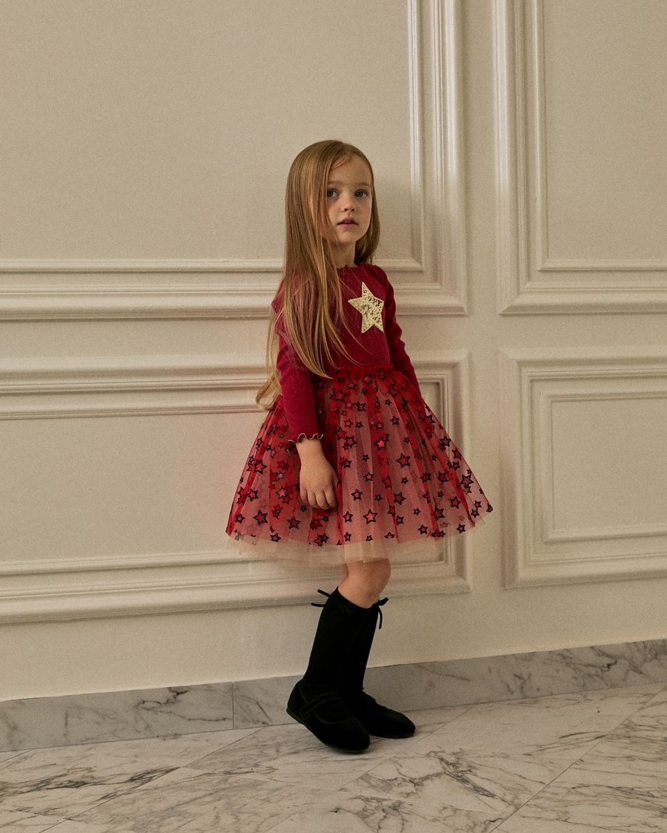 Petite Hailey red Kiera Star Tutu with star details – image 2 of 5