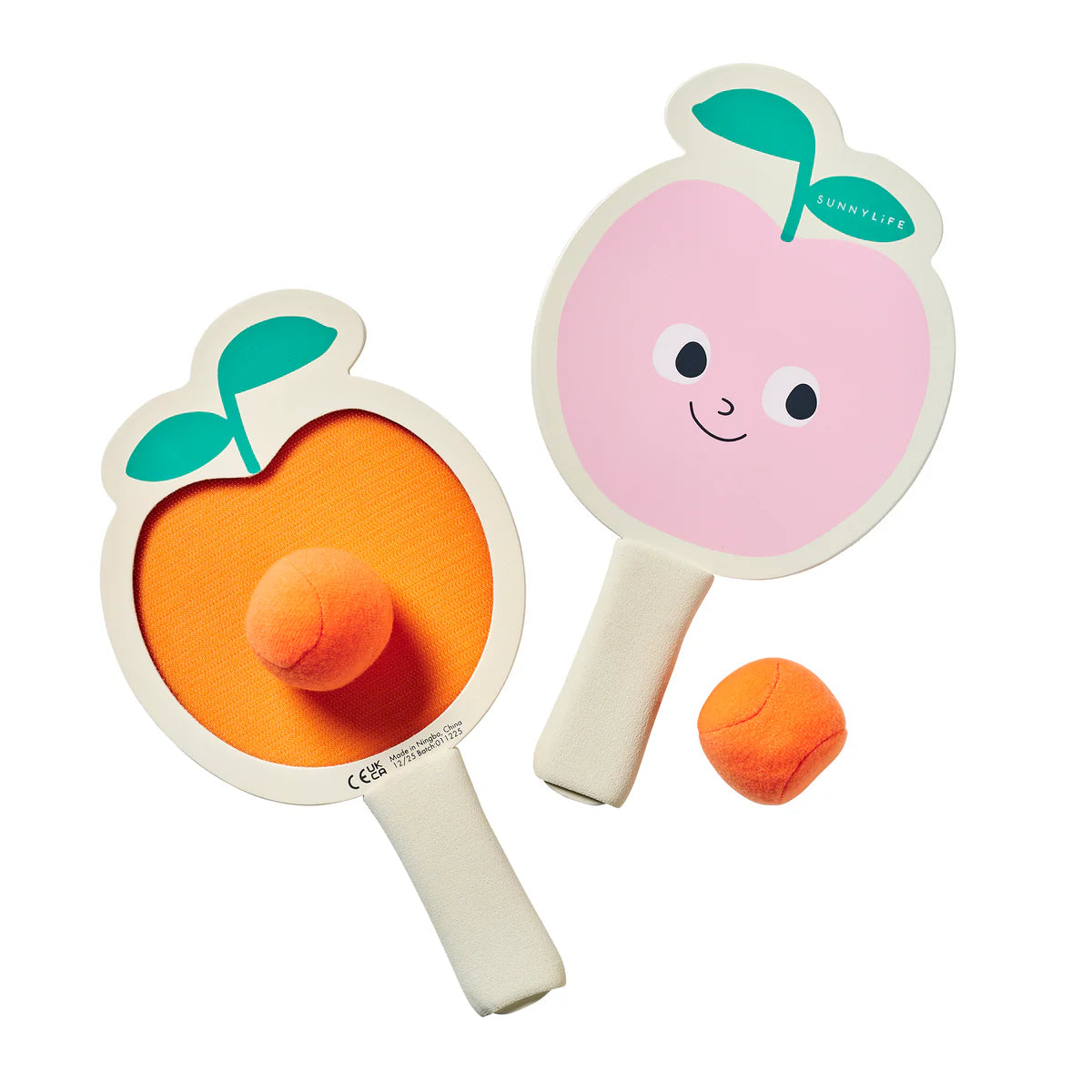 KIDS VELCRO BEACH BATS - POPPY THE PEACH MULTI
