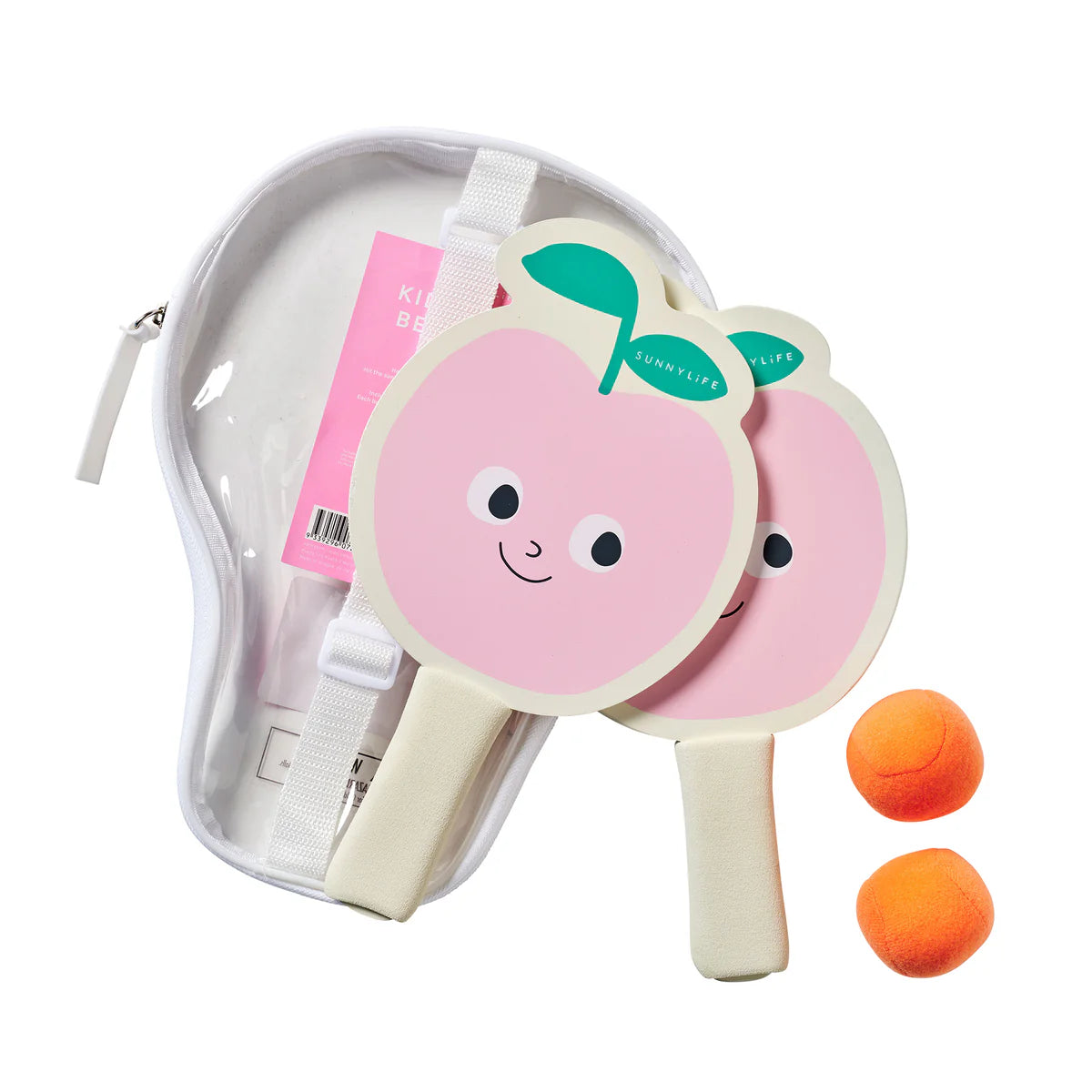 KIDS VELCRO BEACH BATS - POPPY THE PEACH MULTI