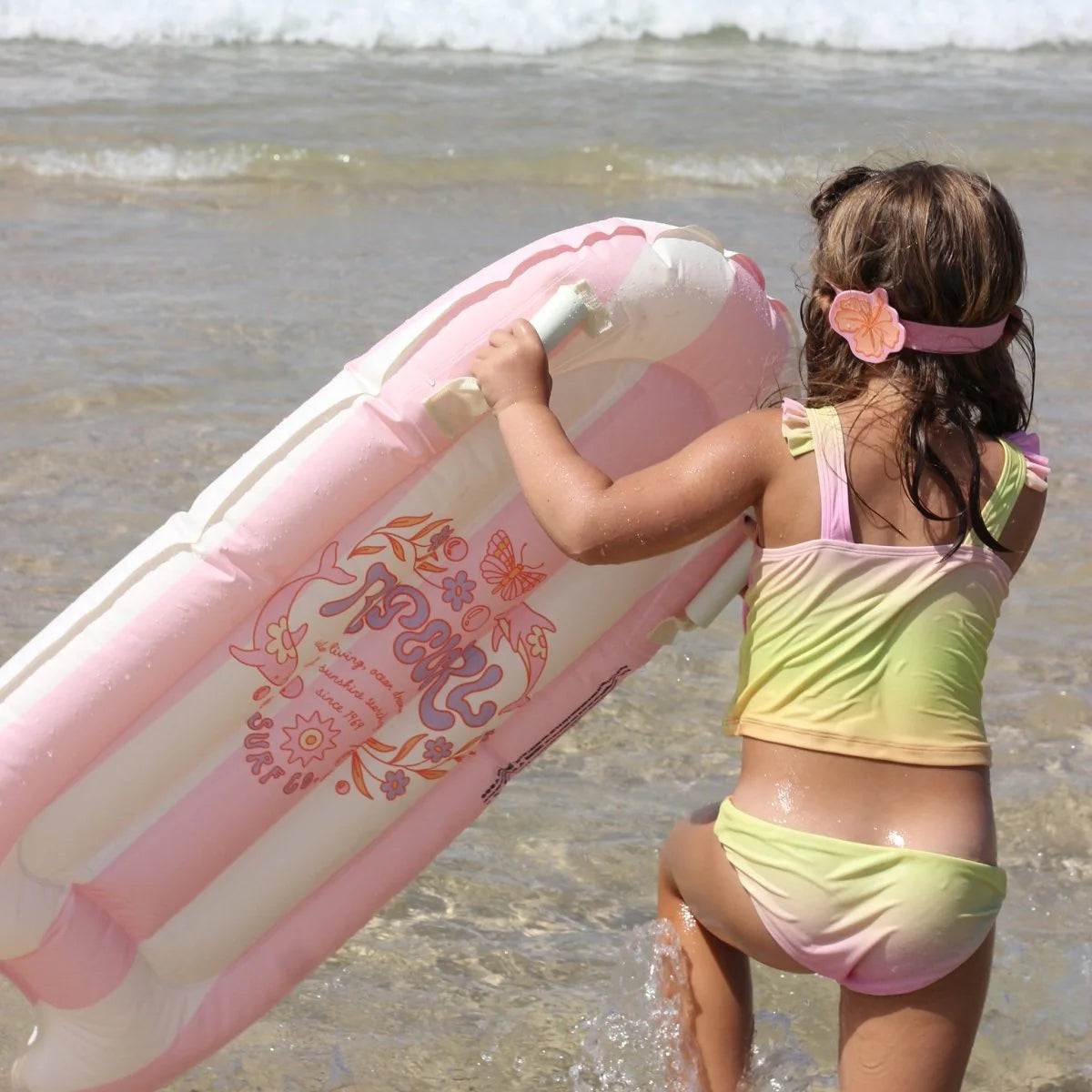 Kids Surf Mat – Dolphin Surf Co Pink Stripe – Sunny Life