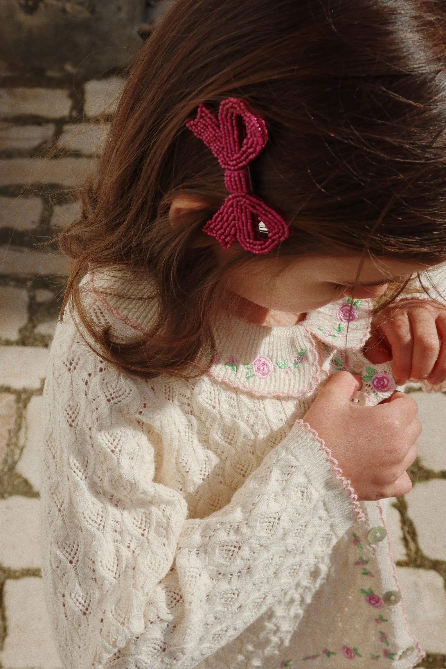 2 pack pearly bow hair clips