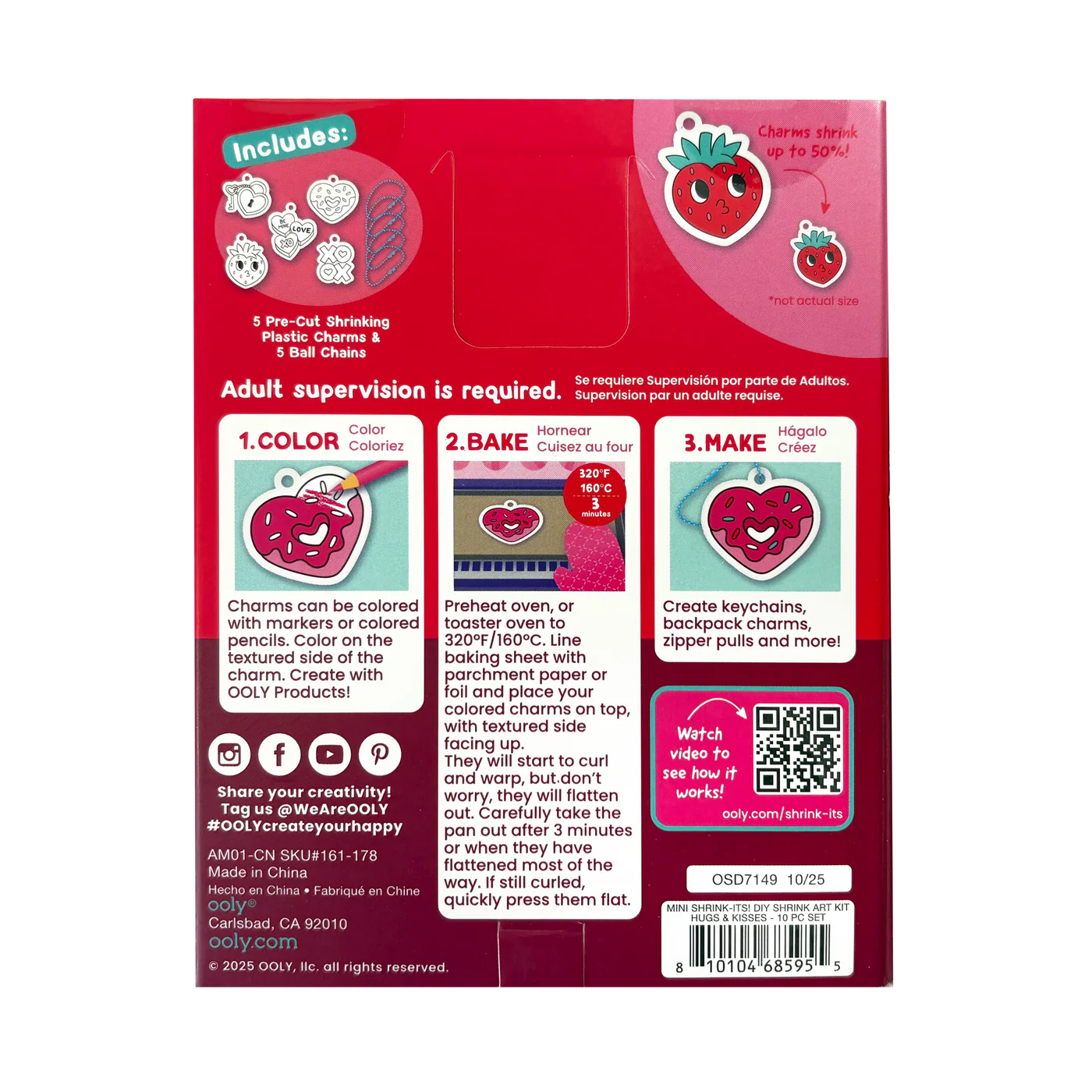 Shrink-Its! Mini DIY Shrink Art Kit Hugs & Kisses – Ooly